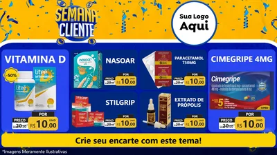 Modelo de TV para TV Horizontal com o tema Semana do Cliente para Farmácia