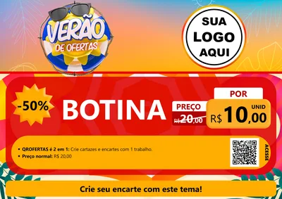 Modelo de Cartaz para Cartaz A4 Horizontal com o tema Verão de Ofertas para Agropecuária