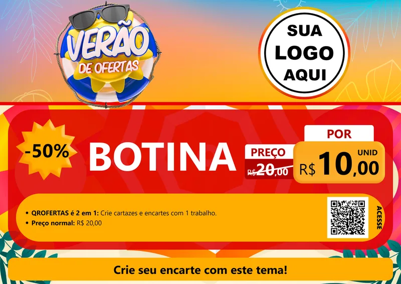 Modelo de Cartaz para Cartaz A4 Horizontal com o tema Verão de Ofertas para Agropecuária