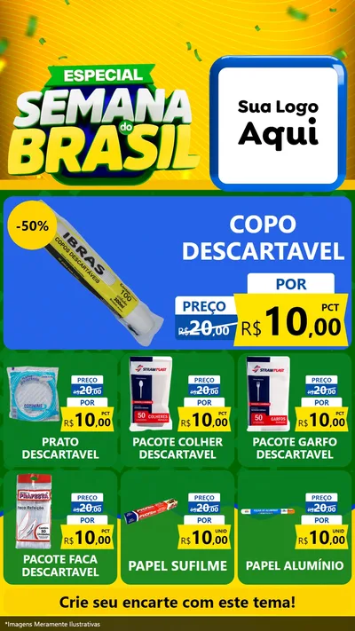 Modelo de Rede Social para Stories com o tema Especial Semana do Brasil para Embalagens