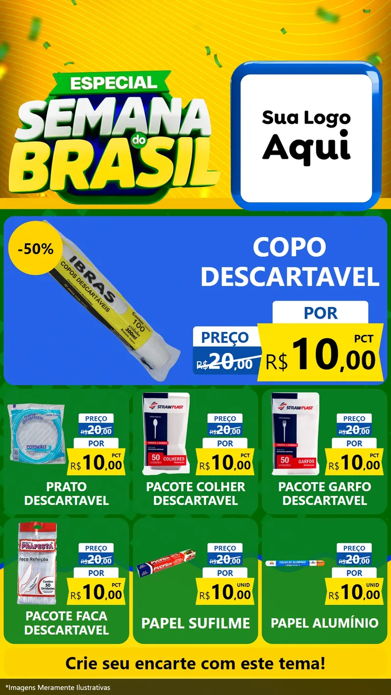 Modelo de Rede Social para Stories com o tema Especial Semana do Brasil para Embalagens