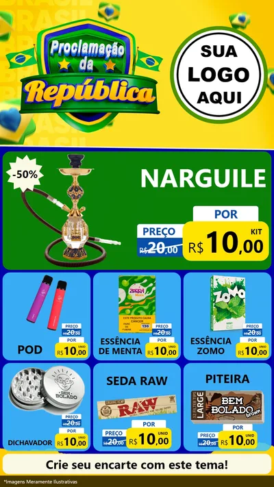 Modelo de Rede Social para Stories com o tema Proclamação da República para Tabacaria