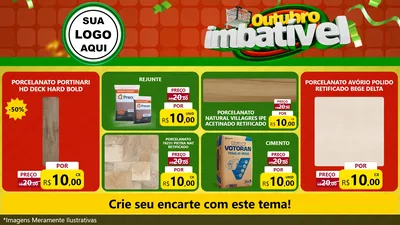 Modelo de TV para TV Horizontal com o tema Outubro Imbatível para Pisos e revestimentos