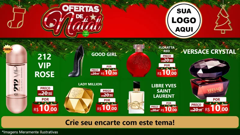 Modelo de TV para TV Horizontal com o tema Ofertas de Natal para Perfumes