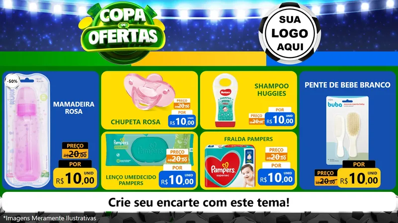 Modelo de TV para TV Horizontal com o tema Copa de Ofertas para Bebês