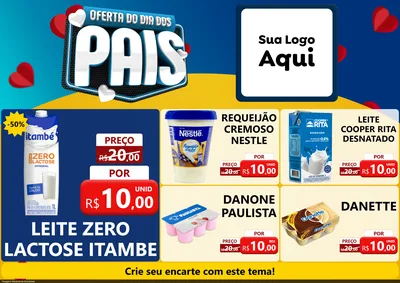 Modelo de Encarte para Encarte A4 Horizontal com o tema Oferta Do Dia Dos Pais para Frios e Laticínios