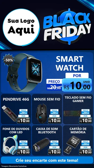 Modelo de Rede Social para Stories com o tema Black Friday para Informática