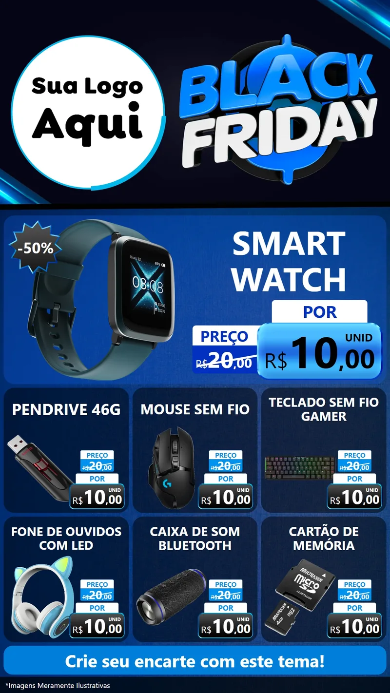 Modelo de Rede Social para Stories com o tema Black Friday para Informática