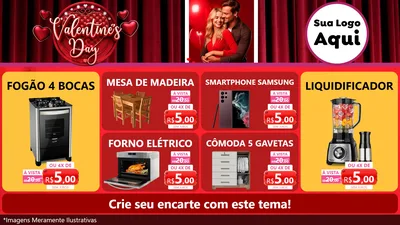 Modelo de TV para TV Horizontal com o tema Valentine's Day para Móveis e Eletro