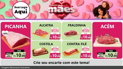 Modelo de TV para TV Horizontal com o tema Dia das Mães para Açougue
