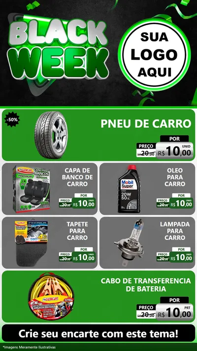 Modelo de TV para TV Vertical com o tema Black Week para Auto peças