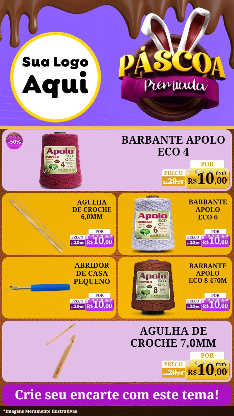 Modelo de TV para TV Vertical com o tema Páscoa Premiada para Armarinho e Aviamentos