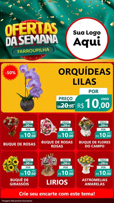 Modelo de Rede Social para Stories com o tema Ofertas da Semana Farroupilha para Floricultura e jardim