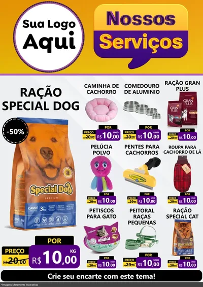 Modelo de Encarte para Encarte A4 Vertical com o tema Nossos Serviços para Pet Shop