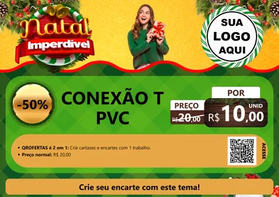 Modelo de Cartaz para Cartaz A4 Horizontal com o tema Natal Imperdível para Tubos e conexões