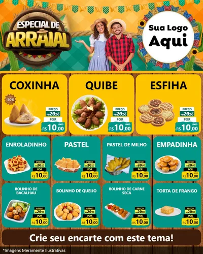 Modelo de Rede Social para Feed Instagram com o tema Especial De Arraial para Salgadaria