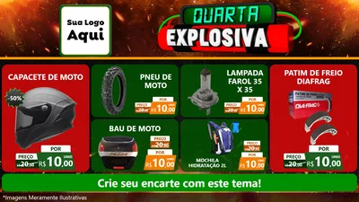 Modelo de TV para TV Horizontal com o tema Quarta Explosiva para Moto peças