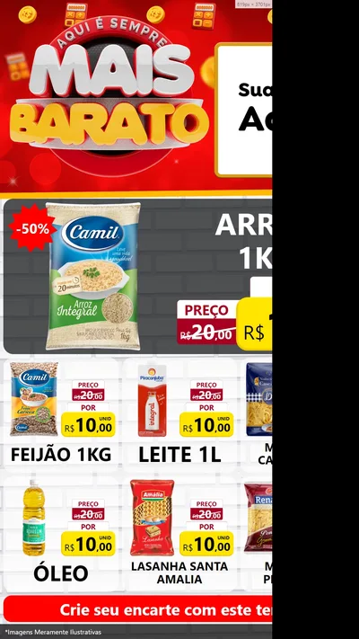 Modelo de Rede Social para Stories com o tema Mais Barato para Supermercado