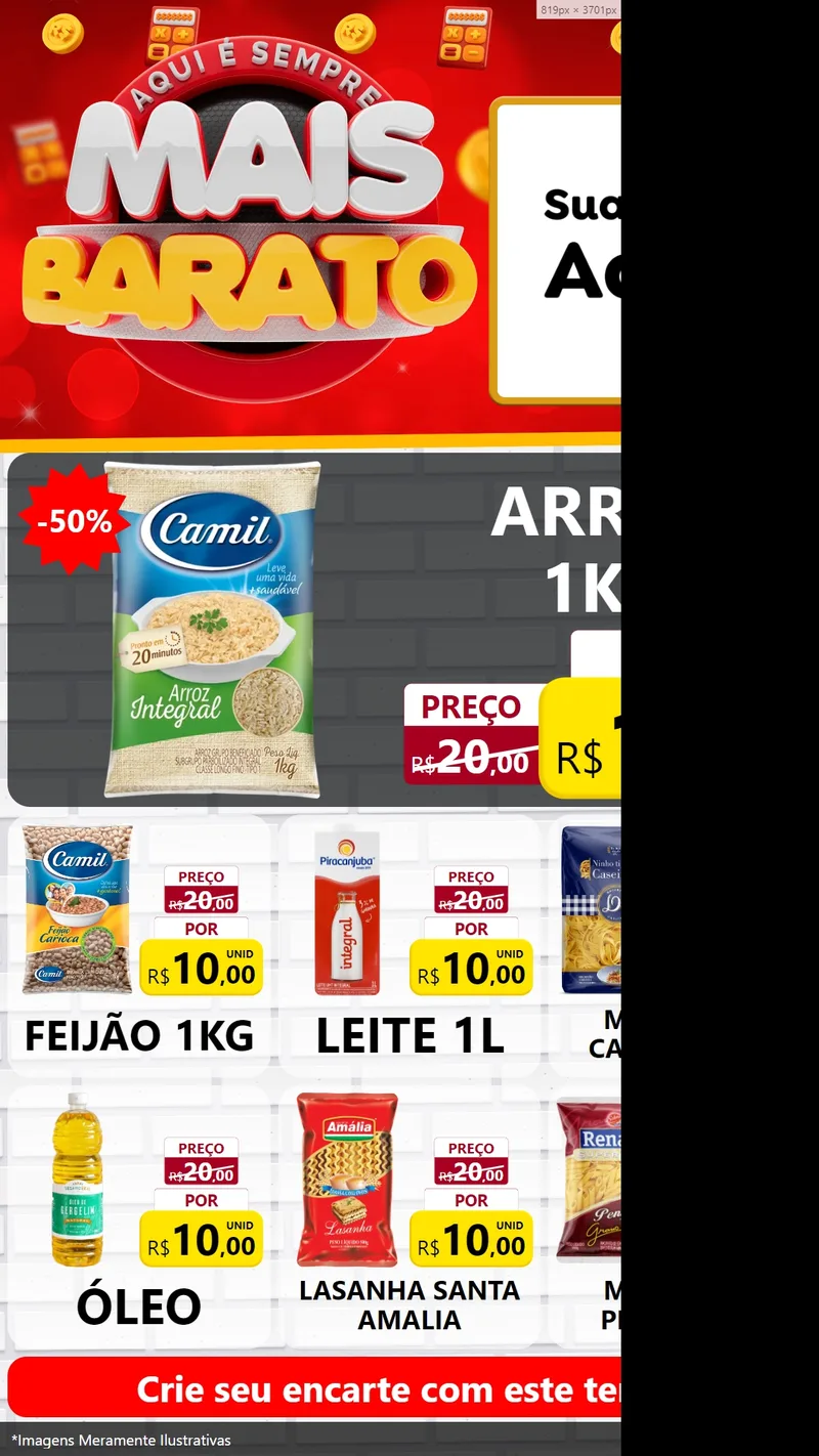 Modelo de Rede Social para Stories com o tema Mais Barato para Supermercado
