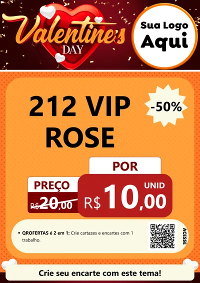 Modelo de Cartaz para Cartaz A4 Vertical com o tema Valentine's Day para Perfumes