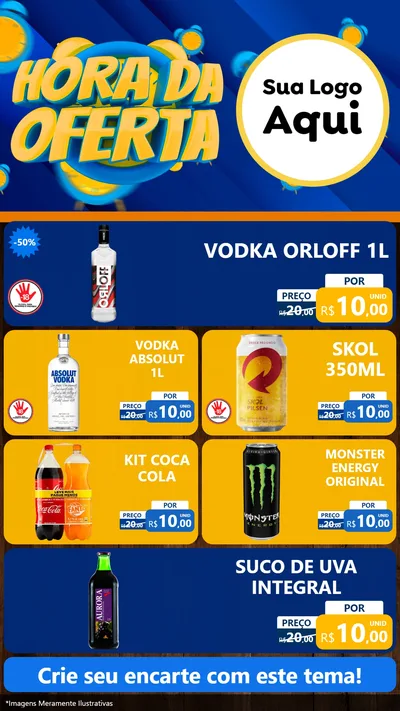 Modelo de TV para TV Vertical com o tema Hora da Oferta para Distribuidora de bebidas
