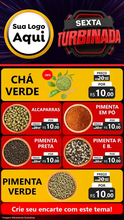 Modelo de TV para TV Vertical com o tema Sexta Turbinada para Produtos Naturais