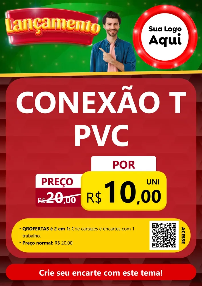 Modelo de Cartaz para Cartaz A4 Vertical com o tema Lançamento para Tubos e conexões