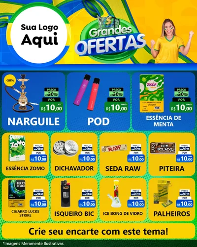 Modelo de Rede Social para Feed Instagram com o tema Grandes Ofertas para Tabacaria
