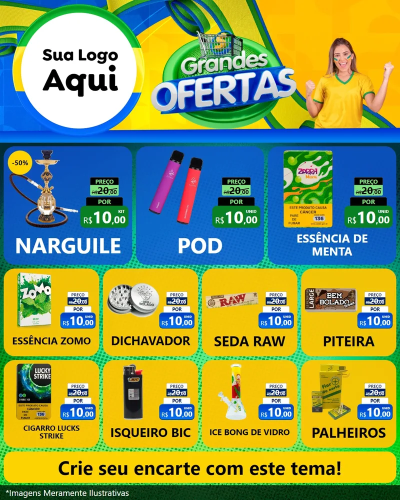 Modelo de Rede Social para Feed Instagram com o tema Grandes Ofertas para Tabacaria