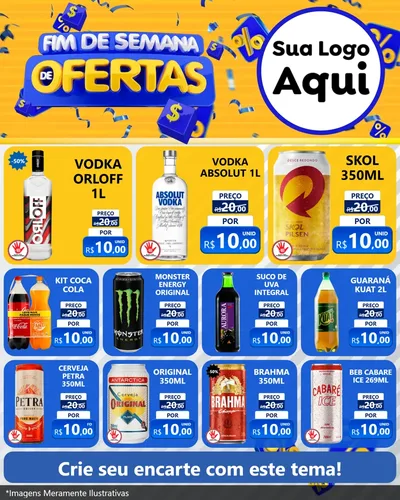 Modelo de Rede Social para Feed Instagram com o tema Fim de Semana de Ofertas para Distribuidora de bebidas