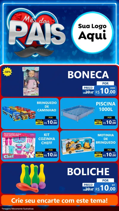 Modelo de TV para TV Vertical com o tema Mês Dos Pais para Brinquedos