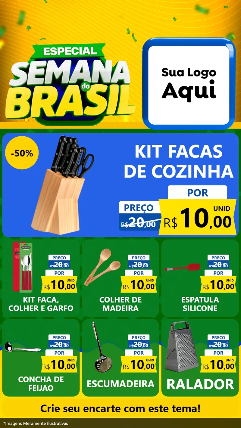 Modelo de Rede Social para Stories com o tema Especial Semana do Brasil para Utilidades Domésticas