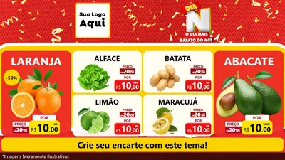 Modelo de TV para TV Horizontal com o tema Dia N o Dia Mais Barato do Mês para Hortifrúti