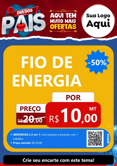 Modelo de Cartaz para Cartaz A4 Vertical com o tema Dia dos Pais para Materiais Elétricos