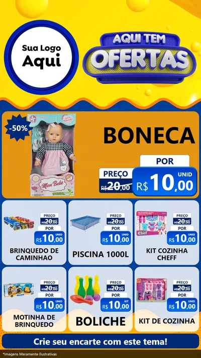 Modelo de Rede Social para Stories com o tema Aqui Tem Ofertas para Brinquedos