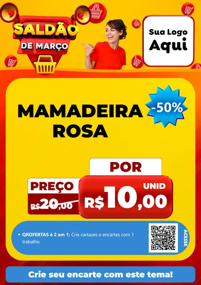 Modelo de Cartaz para Cartaz A4 Vertical com o tema Saldão de Março para Bebês