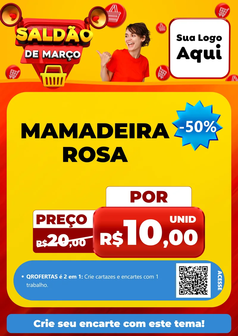 Modelo de Cartaz para Cartaz A4 Vertical com o tema Saldão de Março para Bebês