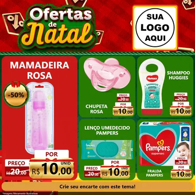 Modelo de Rede Social para Feed Facebook com o tema Ofertas de Natal para Bebês