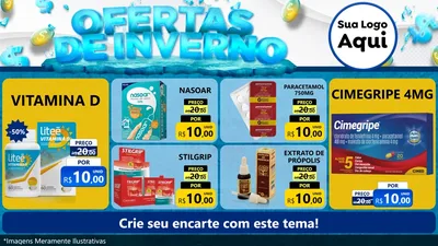 Modelo de TV para TV Horizontal com o tema Ofertas de Inverno para Farmácia