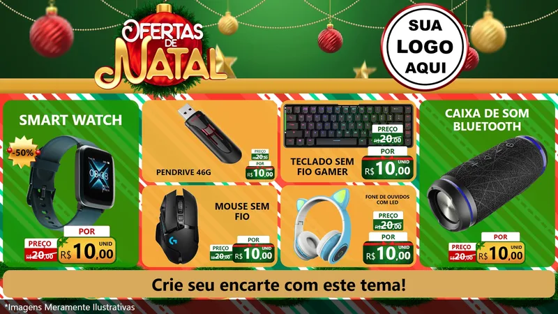 Modelo de TV para TV Horizontal com o tema Ofertas de Natal para Informática