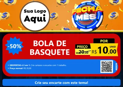 Modelo de Cartaz para Cartaz A4 Horizontal com o tema Fecha Mês para Artigos Esportivos