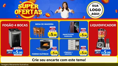 Modelo de TV para TV Horizontal com o tema Super Ofertas para Móveis e Eletro