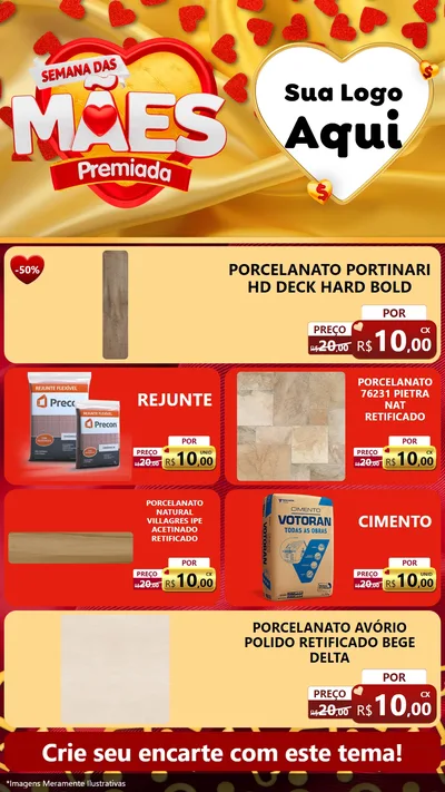 Modelo de TV para TV Vertical com o tema Semana das Mães Premiada para Pisos e revestimentos
