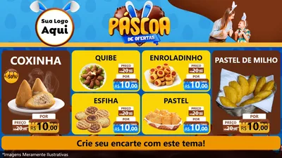 Modelo de TV para TV Horizontal com o tema Páscoa de Ofertas para Salgadaria