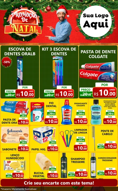 Modelo de Encarte para Encarte Grande com o tema Promoção de Natal para Higiene Pessoal