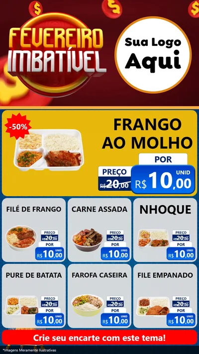 Modelo de Rede Social para Stories com o tema Fevereiro Imbatível para Restaurante