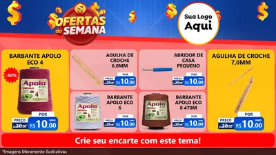 Modelo de TV para TV Horizontal com o tema Ofertas Da Semana para Armarinho e Aviamentos