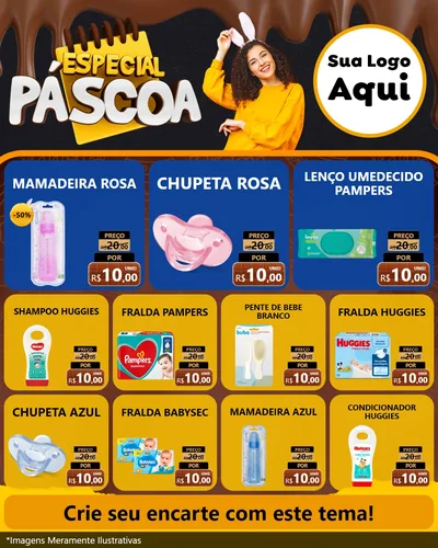 Modelo de Rede Social para Feed Instagram com o tema Especial Páscoa para Bebês