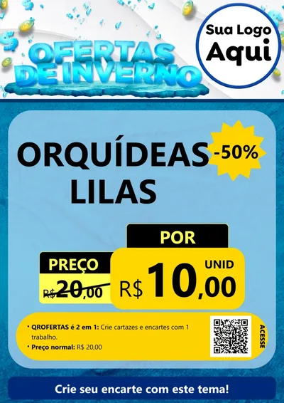 Modelo de Cartaz para Cartaz A4 Vertical com o tema Ofertas de Inverno para Floricultura e jardim