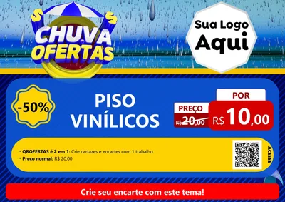 Modelo de Cartaz para Cartaz A4 Horizontal com o tema Chuva de Ofertas para Material para Construção